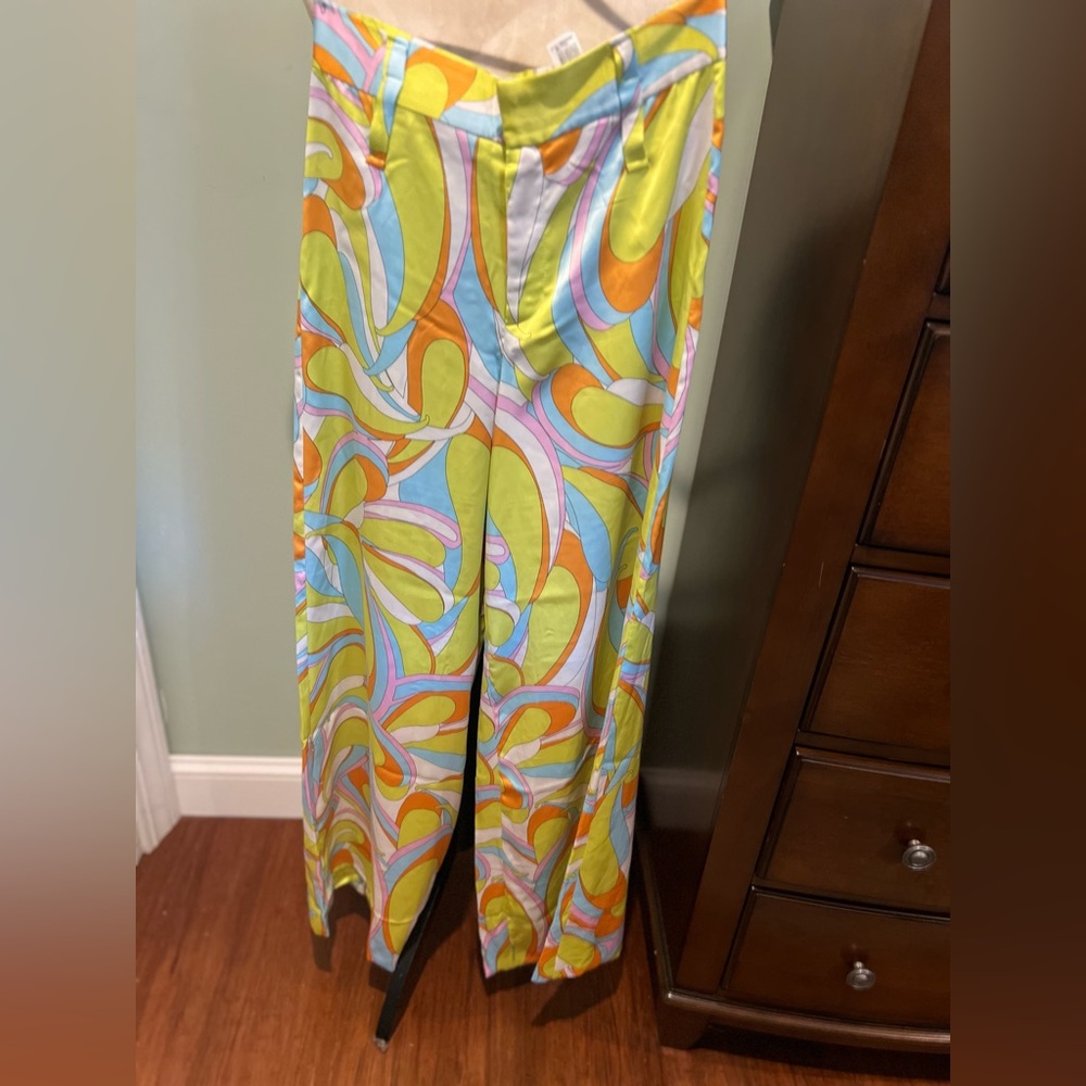 Zara Multicolor Abstract Pattern Pants - Picture 4 of 11